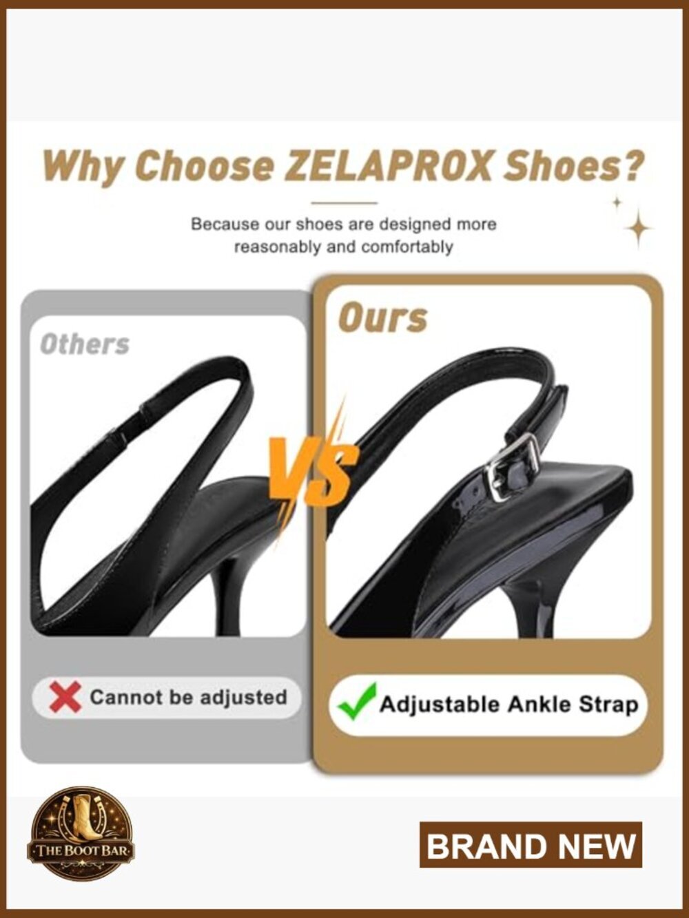 Closed Toe Slingback Kitten Heel Pumps with Adjustable Buckle Strap - Picture 5 of 7